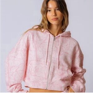 Dairy boy bubblegum camo zip up